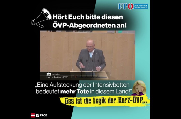 ÖVP-Entgleisung: Anstieg von Intensivbettenkapazität soll zu mehr Toten führen!