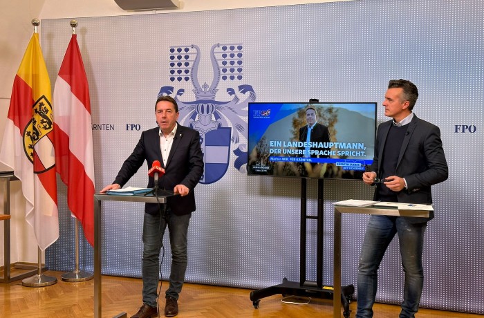 Zweite Plakatwelle der FPÖ Kärnten zur Landtagswahl präsentiert