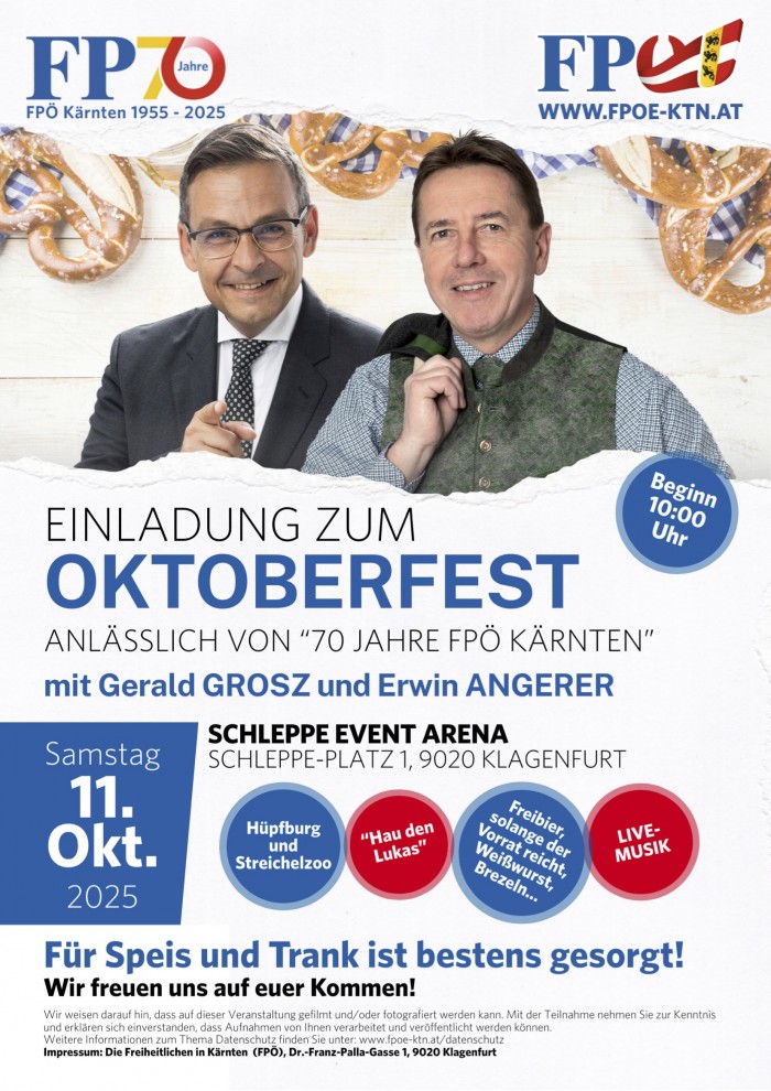 Oktoberfest anlässlich von "70 Jahre FPÖ Kärnten"