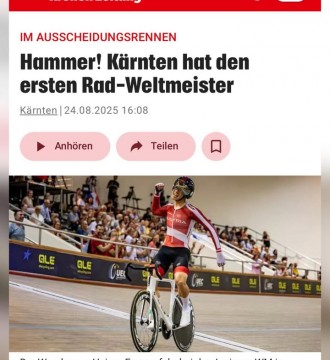 Unser Wernberger #Radtalent 🚴🏼‍♂️ Heimo Fugger fuhr bei der Bahnrad-WM der Junioren in Apeldoorn zu #Gold