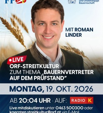 📻 HEUTE Montag ist unser Vizepräsident Roman Linder anlässlich der #Landwirtschaftskammerwahl live bei der Sendung #Streitkultur...