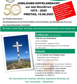 ⛰️ 50 Jahre Hochstaff-Gipfelandacht ⛪️