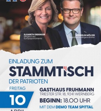 Am Freitag findet der nächste #Patriotenstammtisch 🇦🇹 im Gasthaus Fruhmann in Wernberg statt
