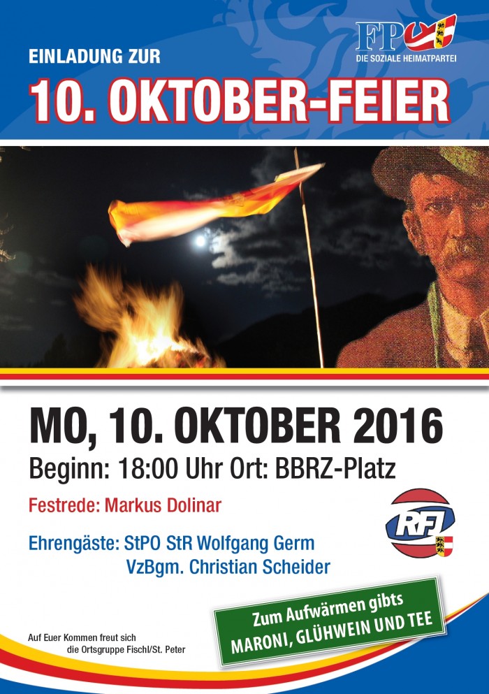 10.-Oktober-Feier der Ortsgruppe Fischl-St. Peter