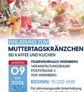 Diesen Samstag findet das traditionelle #Muttertagskränzchen 💐 des Wernberger Seniorenringes statt